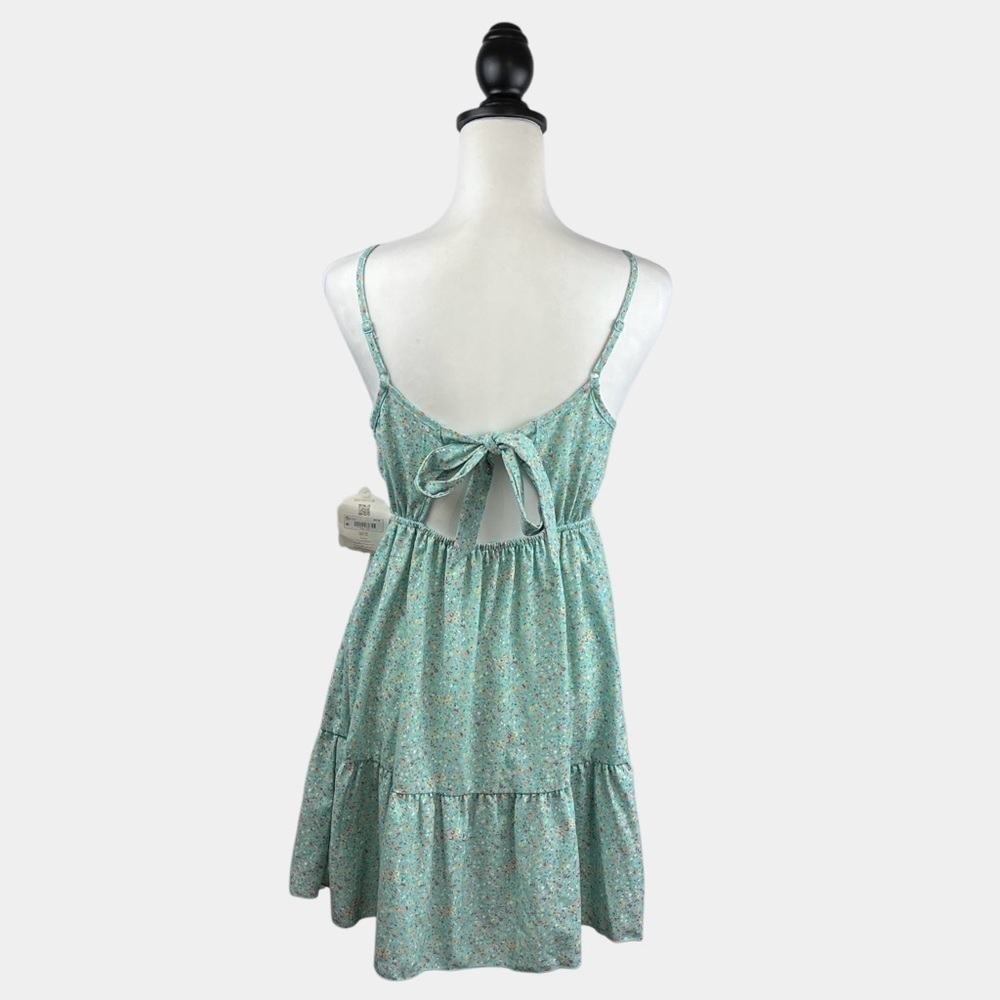 Altar’d State Floral Mini Dress Size M Mint Green Babydoll Tiered Summer NEW - Picture 4 of 13